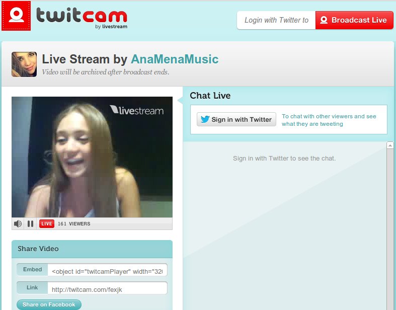 twitcam streaming con twitter
