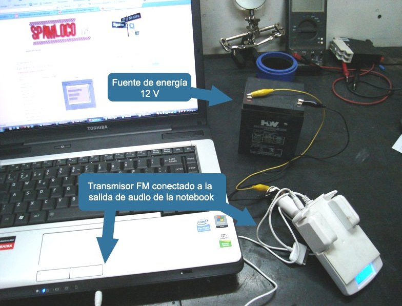 sonido inalambrico con transmisor fm en la notebook