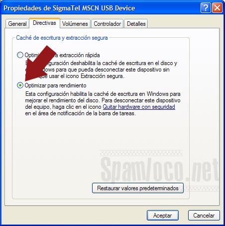 rendimiendo de dispositivos conectados en windows