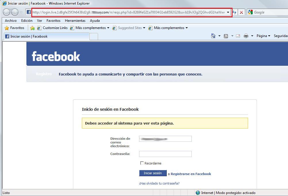 facebook falso