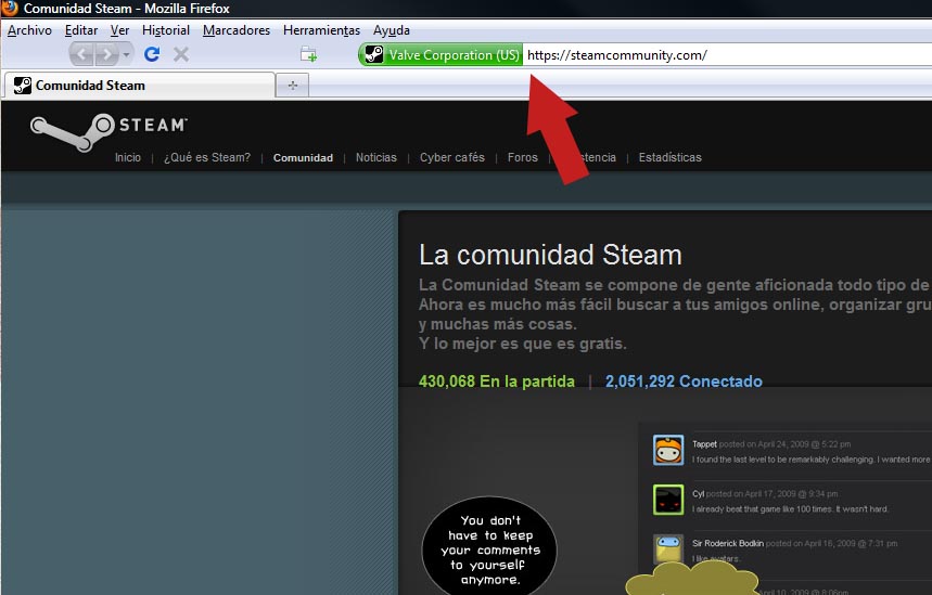 pagina real de steam