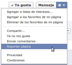 enviar reporte facebook