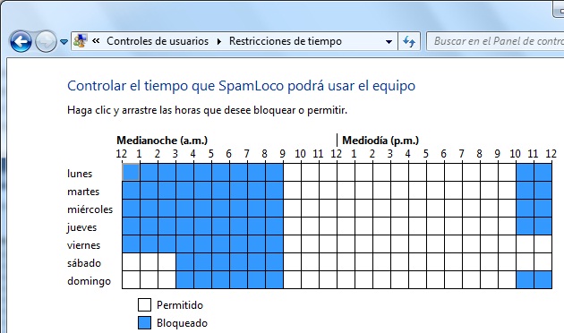 limite tiempo del control parental