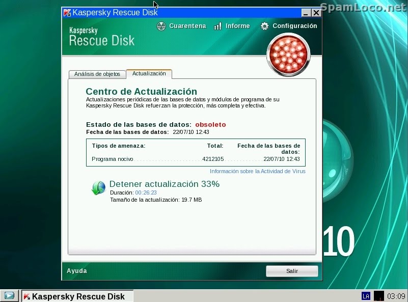 Actualizando Kaspersky Rescue Disk