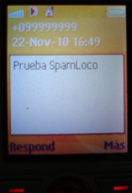 sms recibido desde numero falso