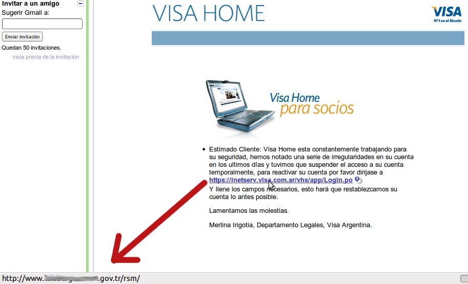 correo phishing de visa