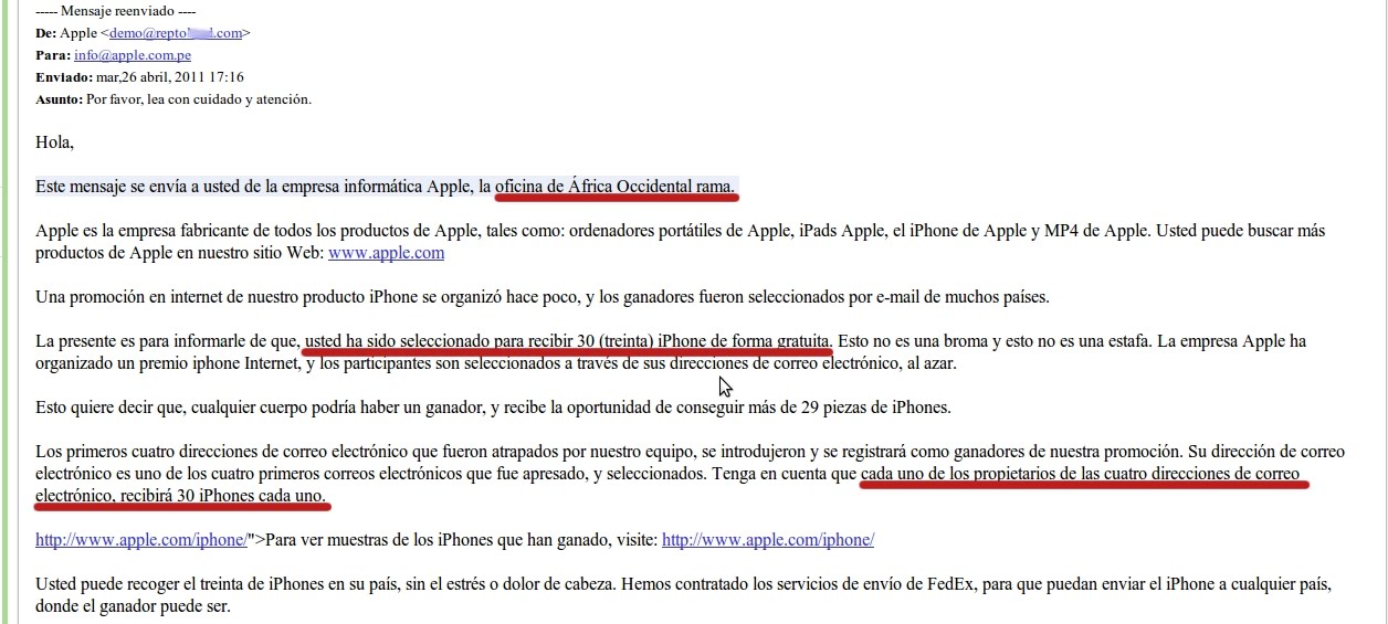 spam te ganaste un ihpone