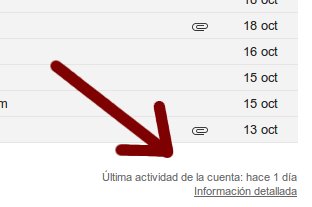 ultima actividad en gmail registro