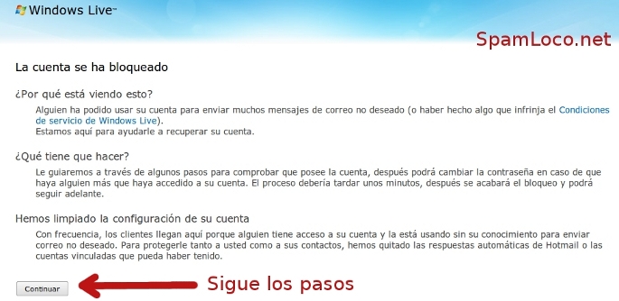 cuenta bloqueada en hotmail