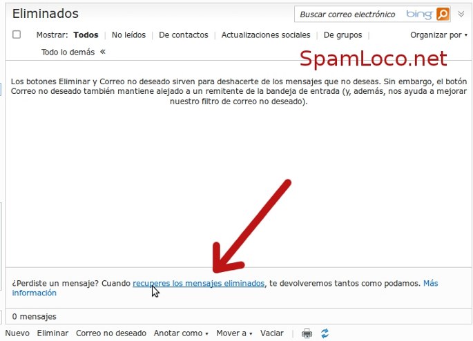 un clic para recuperar correos eliminados