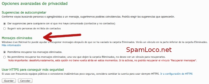 opciones de recuperacion de correos en hotmail