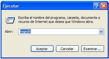 regedit ejecutar