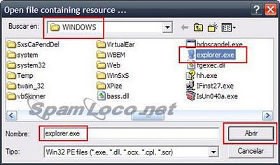 explorar exe en carpeta windows