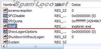 clave shell en el registro