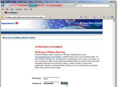 Bank of America phishing