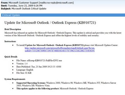 Actualizacion correo outlook