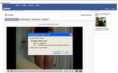 video falso de facebook