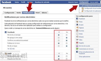 Notificaciones Facebook