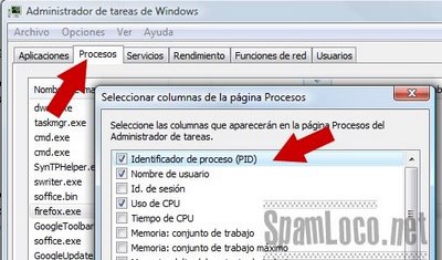 administrador de windows PID