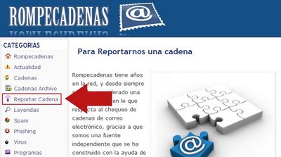 Reportar cadena rompecadenas