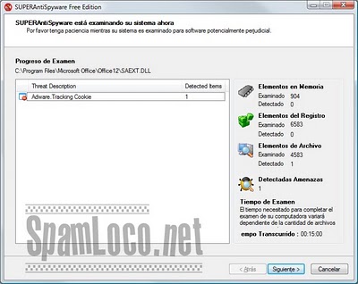 Programa SUPERAntiSpyware Online Safe Scan