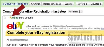 eBay llave Gmail