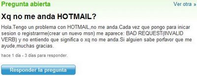 Yahoo respuestas hotmail