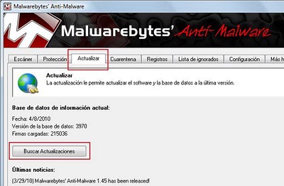 actualizar malwarebytes