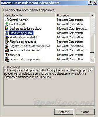 directivas de grupo en windows xp