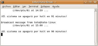 apagando ubuntu automaticamente