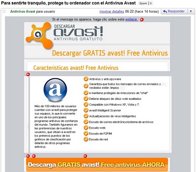 correo avast spam