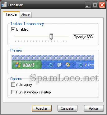 barra transparente windows xp