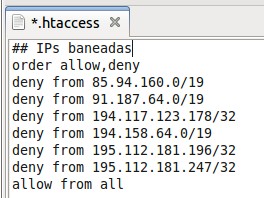 bloqueo de ip htacces