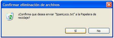 confirmacion eliminacion de archivos a la papelera