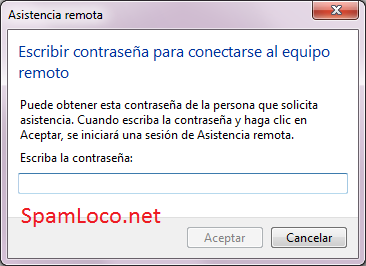 password asistencia remota