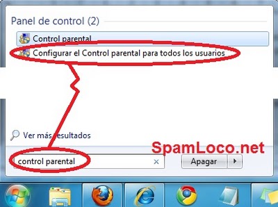 control parental inicio windows