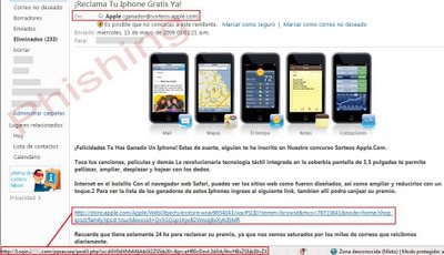 Correo falso iPhone