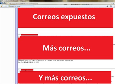 correos expuestos cadena