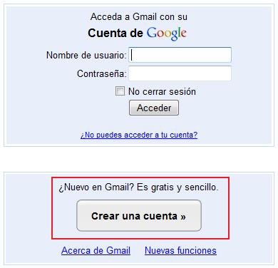 crear cuenta gmail