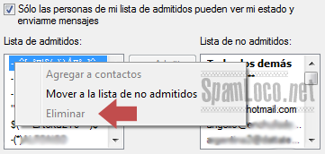 eliminar msn opciones