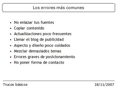 Recomendaciones para blogs