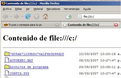 firefox file C como explorador