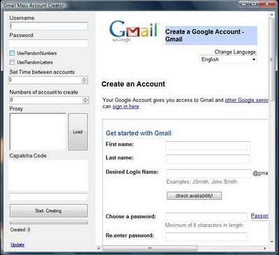 Gmail Mass Account Creator