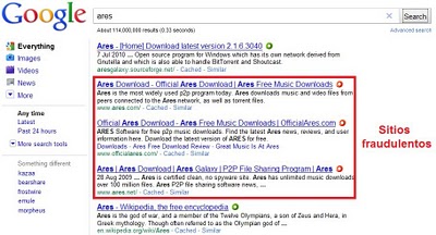 ares en google