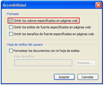 omitir colores de paginas web