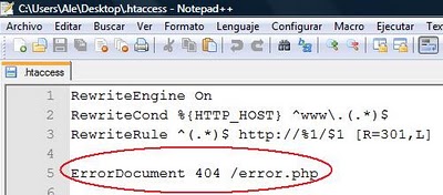 error 404 en htaccces
