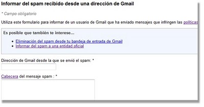informar spam gmail