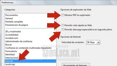 Desactivar internet adobe