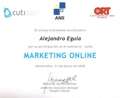 Certificado taller marketing online ort
