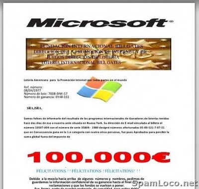 loterial microsoft estafa